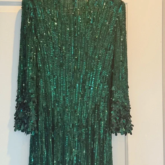 Jenny Packham Forest Green Nymph Dress worn once - Picture 6 of 12